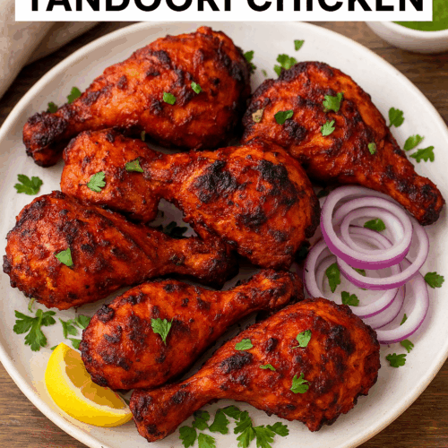 Air Fryer Tandoori Chicken – a smoky, spicy, and juicy Indian chicken recipe made with yogurt and aromatic spices. Cooked to perfection in the air fryer, it’s healthier than restaurant-style tandoori and packed with authentic flavors!