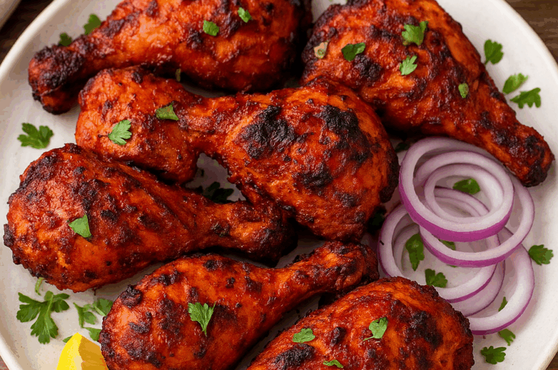 Air Fryer Tandoori Chicken – a smoky, spicy, and juicy Indian chicken recipe made with yogurt and aromatic spices. Cooked to perfection in the air fryer, it’s healthier than restaurant-style tandoori and packed with authentic flavors!