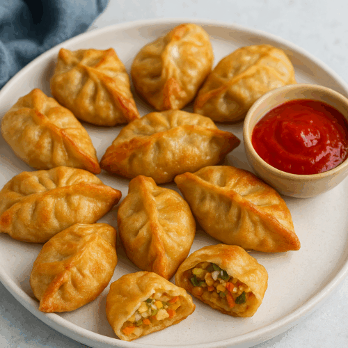 Crispy Air Fryer Veg Momos Full Recipe.