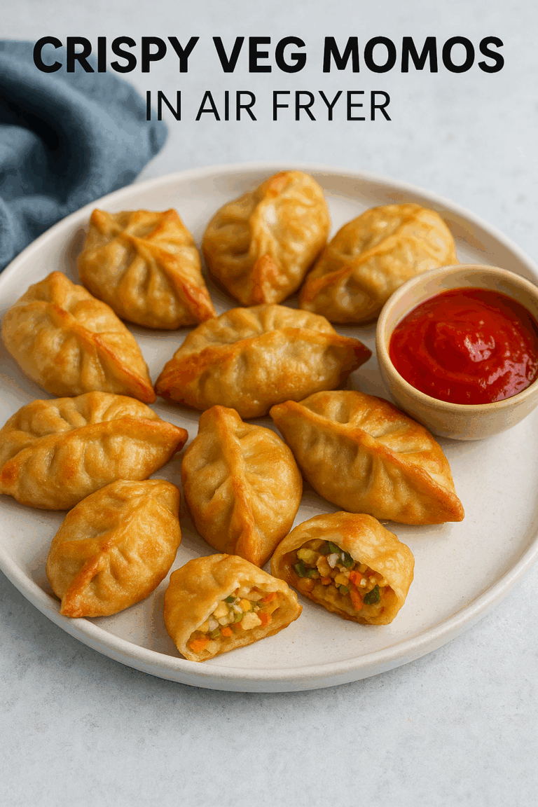 Crispy Air Fryer Veg Momos Full Recipe.