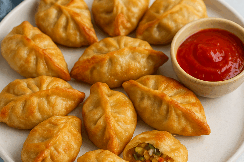 Crispy Air Fryer Veg Momos Full Recipe.