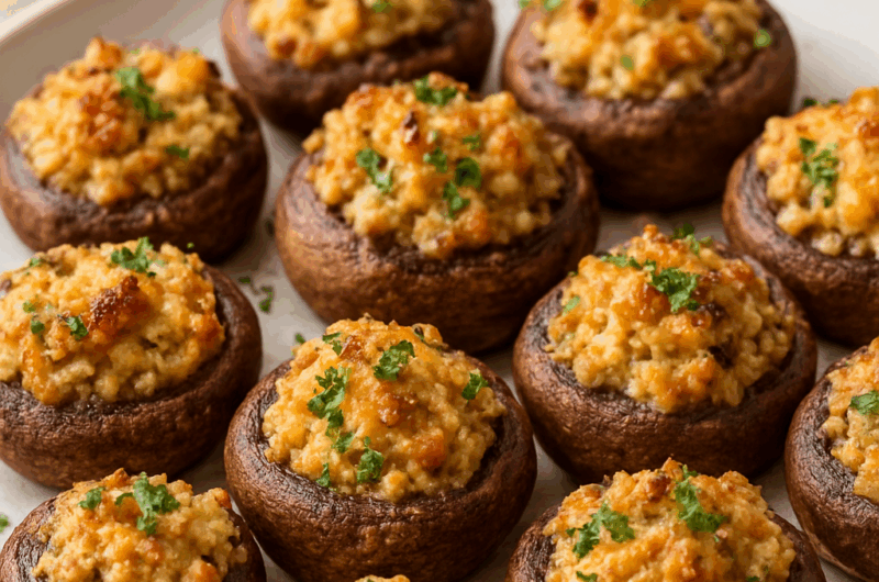 Air Fryer Stuffed Mushrooms